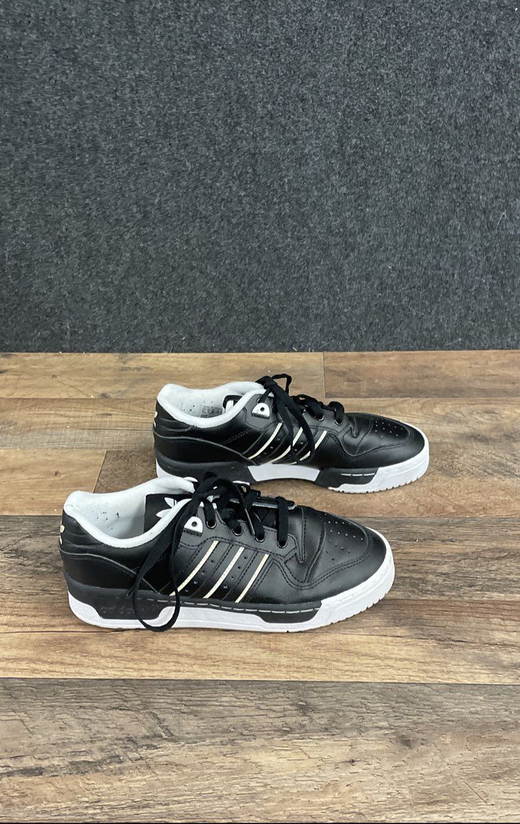 Adidas Rivalry Low Core Black White Leather Sneakers EE5938 Size 5.5