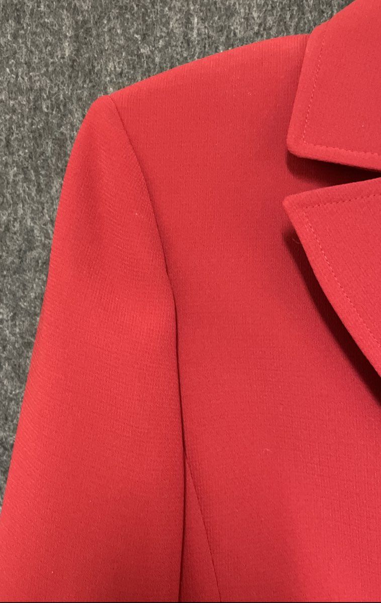 Tahari Arthur S. Levine Women's Red 3-Button Cropped Blazer Petite Sz 8P