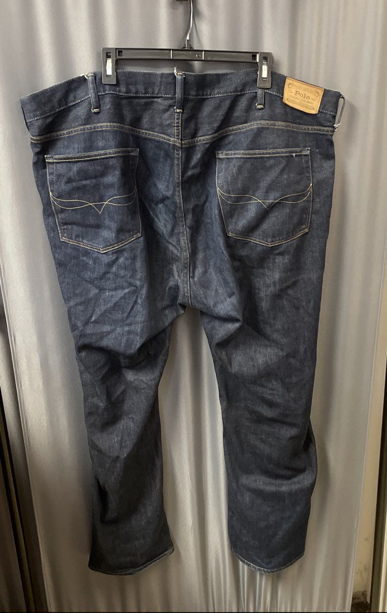 Polo Ralph Lauren Men's Dark Indigo Blue Straight Leg Denim Jeans Sz 46x30