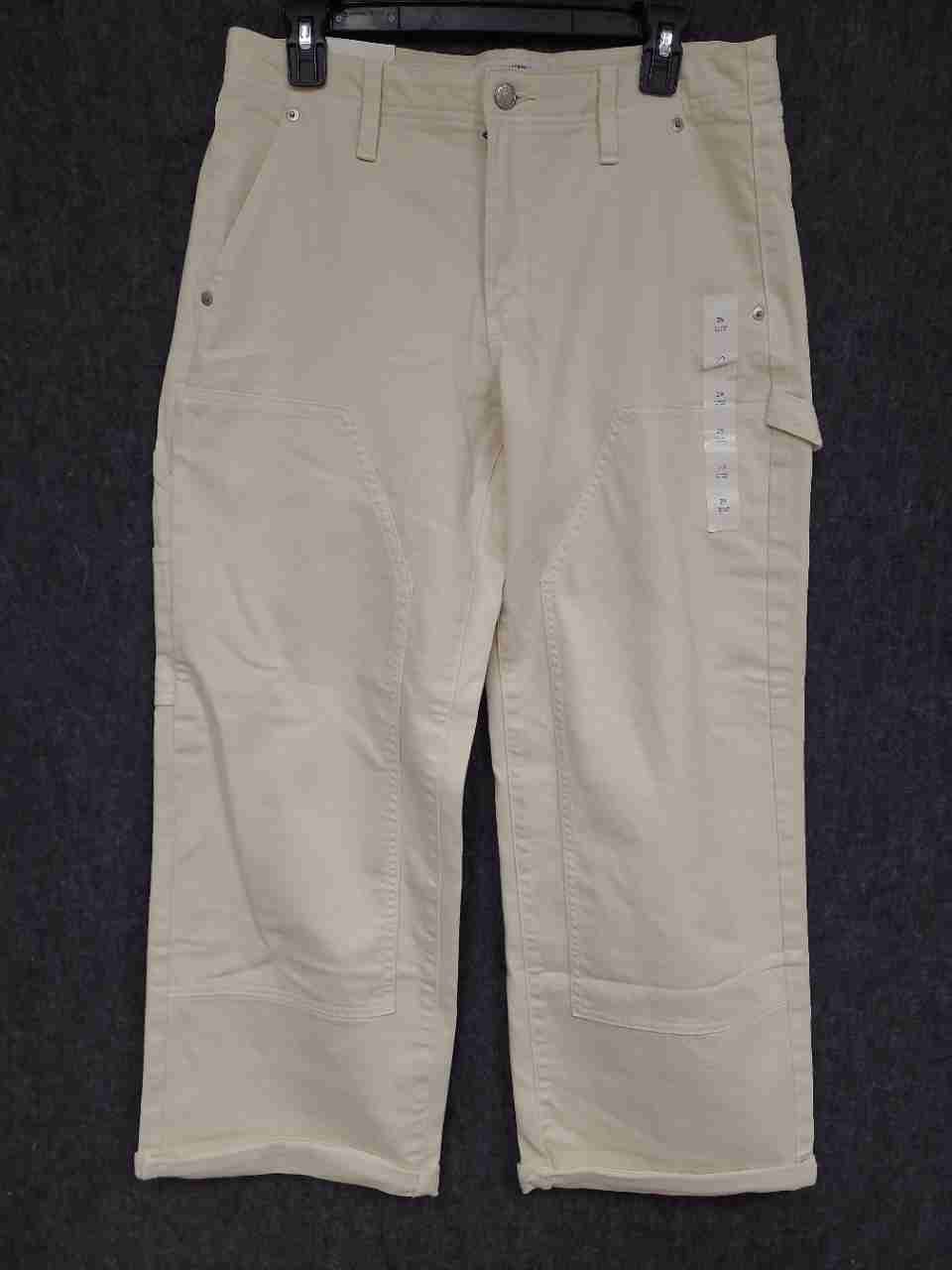 Banana Republic Women's Off-White Straight Mid-Rise Carpenter Jeans Sz 29