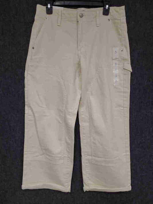 Banana Republic Women's Off-White Straight Mid-Rise Carpenter Jeans Sz 29