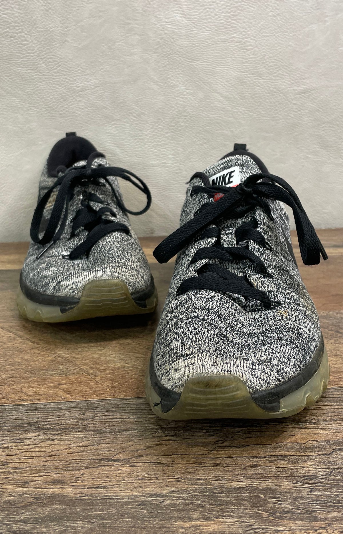 Nike Flyknit Air Max Black White Anthracite Women's Running Shoes Size 8