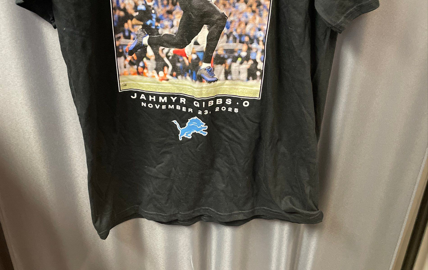 Fanatics Men's Black Jahmyr Gibbs Detroit Lions Thanksgiving 2023 Tee Sz M NWT