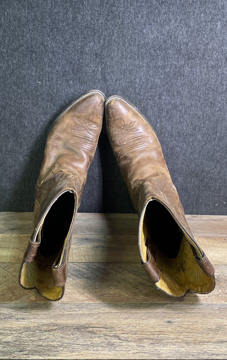 Vintage 90s Justin L4934 Brown Leather Western Cowboy Boots Women's Size 8C