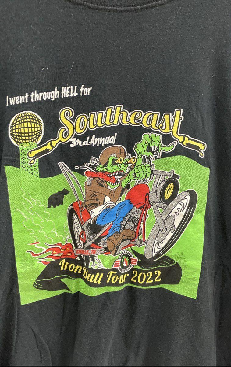 2022 Southeast Iron Butt Tour Motorcycle T-Shirt Knoxville TN Indian Moto Sz XL