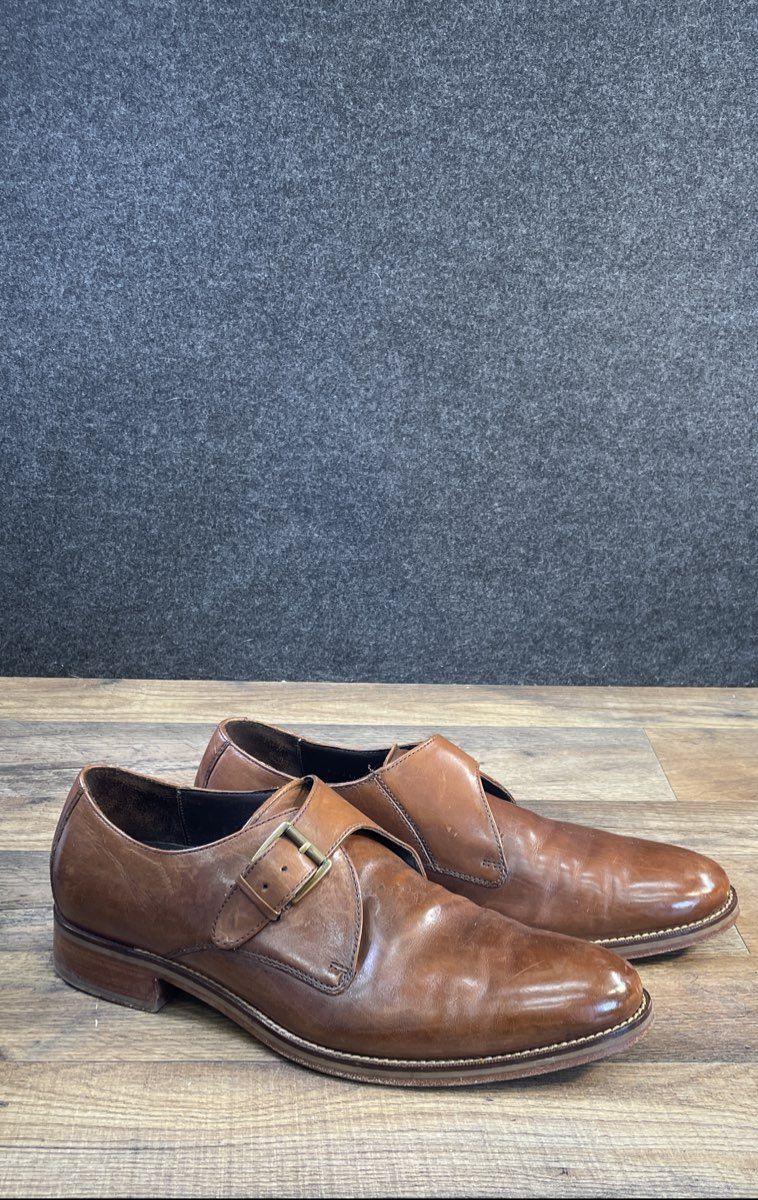Cole Haan Williams Tan Leather Single Monk Strap Dress Shoes Size 9.5 M