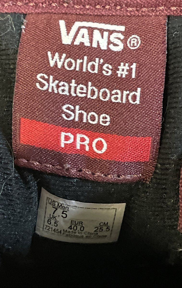 Vans Gilbert Crockett Pro Burgundy Navy Blue Gum Skate Shoes Size 7.5