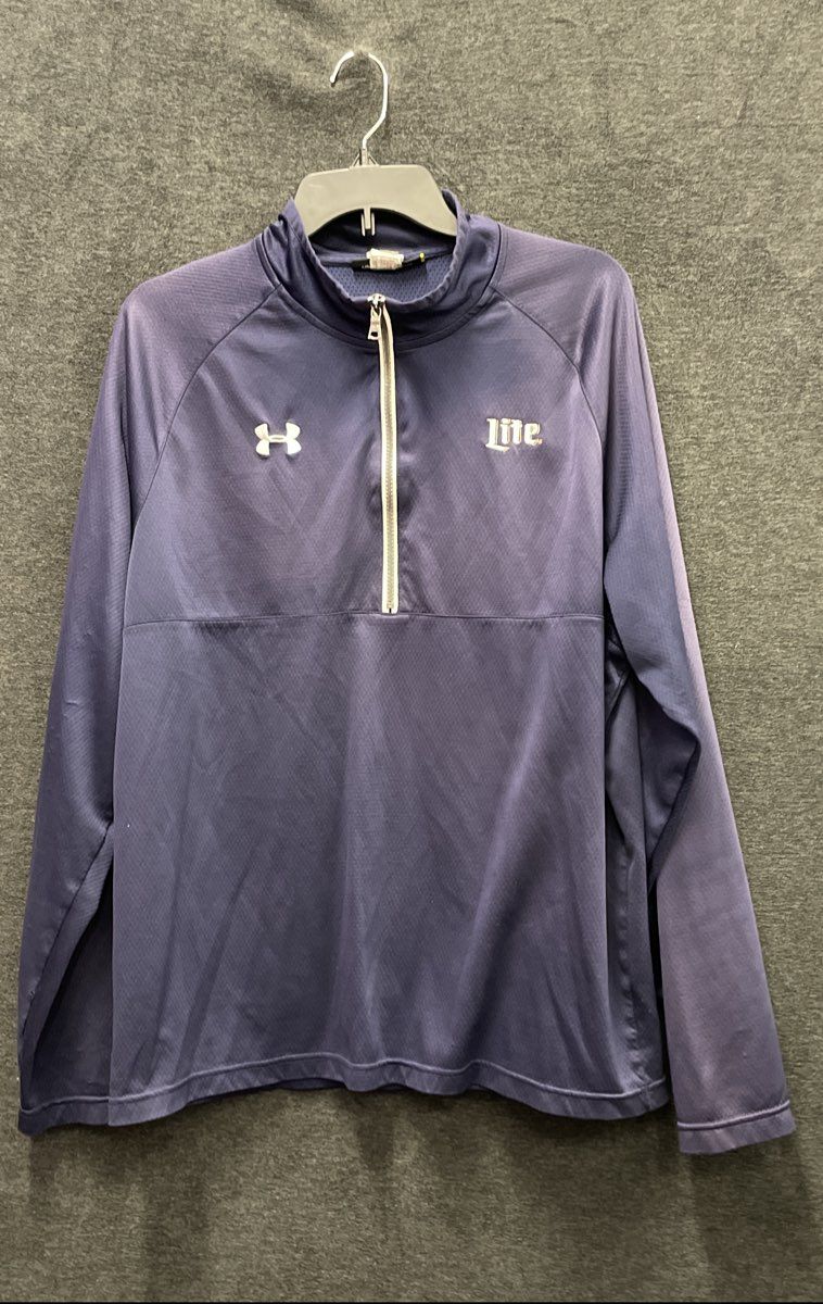 Under Armour Men's Miller Lite Beer Logo 1/4 Zip Pullover Jacket Navy XL