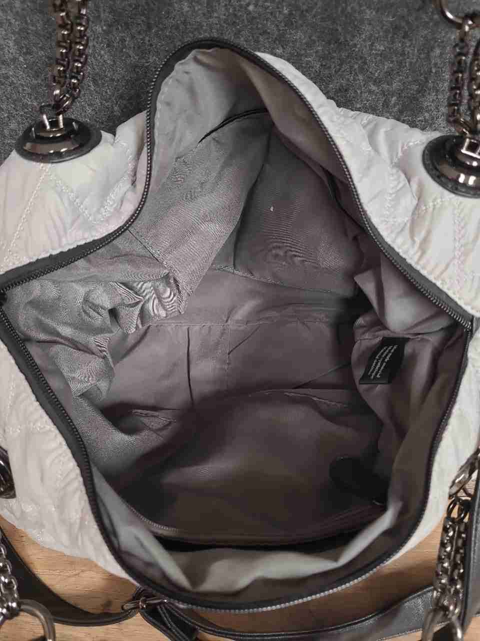 Studio S Grey Quilted Uptown Bound Satchel Bag NWT Gunmetal Hardware