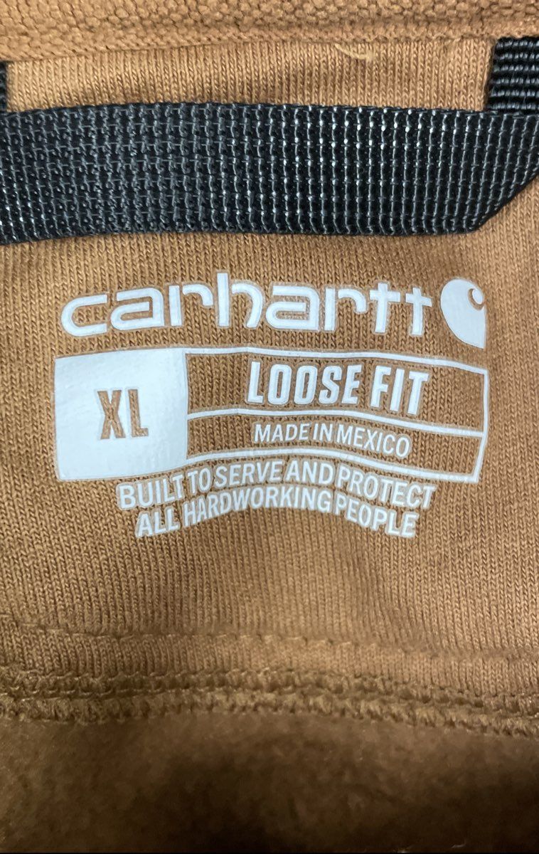 Carhartt Men's Brown K288 Loose Fit Graphic Sleeve Pullover Hoodie Sz XL