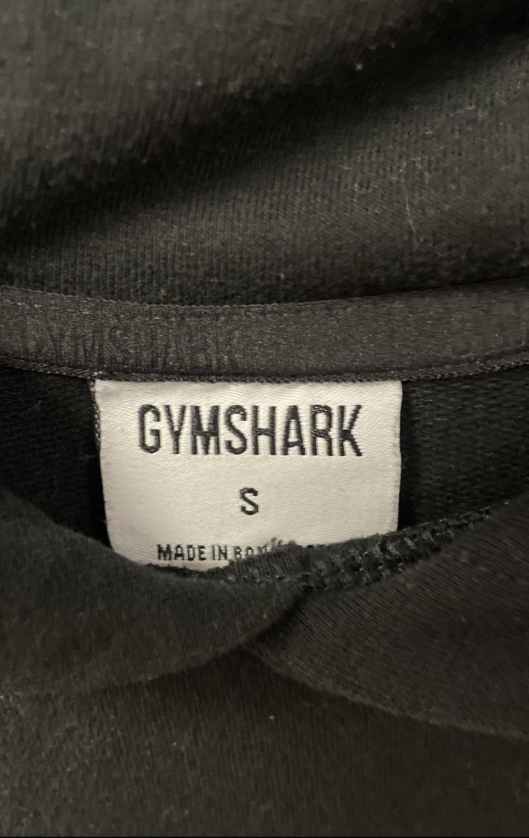 Gymshark Men's Black Crest Pullover Hoodie Athletic Training Sweatshirt Sz S