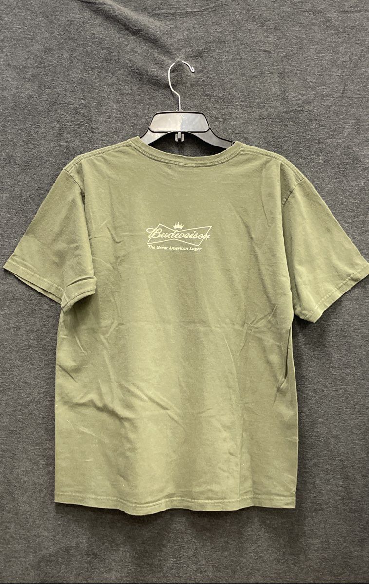 Budweiser Men's Green Don't Worry Be Hoppy Hops Graphic Tee Sz L