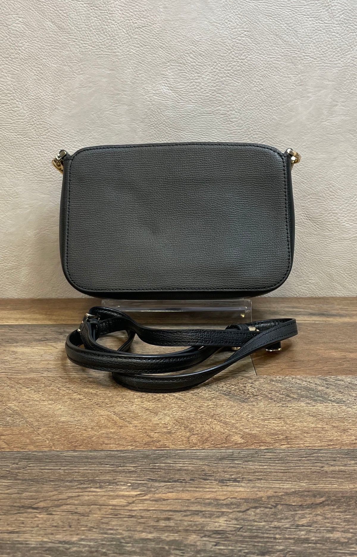 Kate Spade Black Pebbled Leather Small Crossbody Bag Gold Hardware