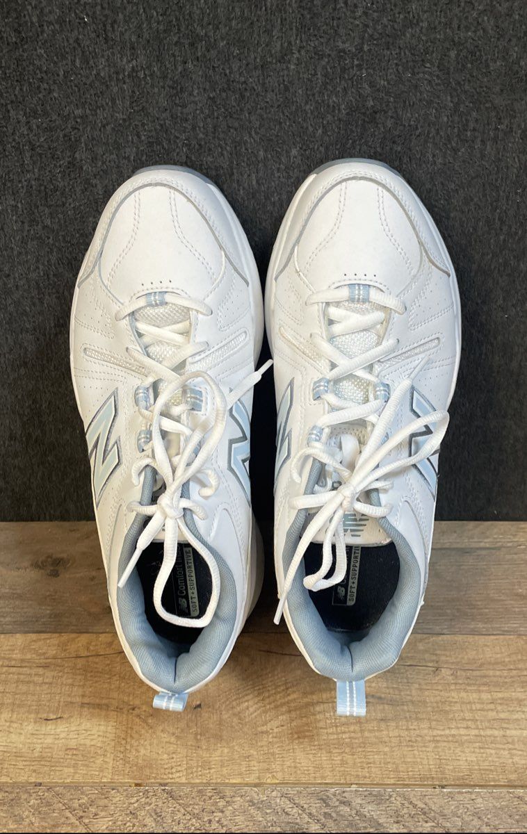 New Balance 608 V5 White Blue Cross Training Sneakers Women's Size 9.5