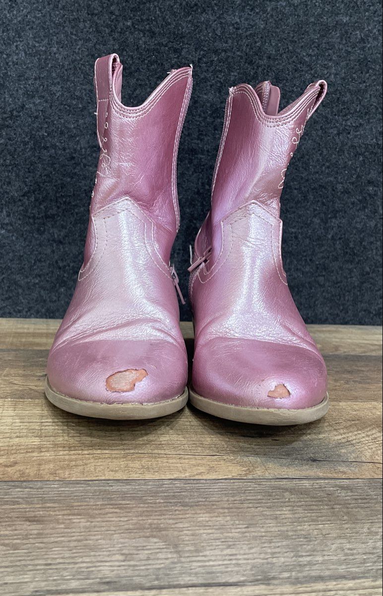Madden NYC Metallic Pink Western Cowgirl Boots Girls Size 2
