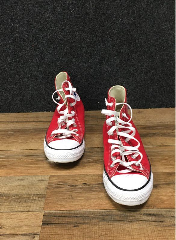 Converse Chuck Taylor All Star Hi Red Canvas High Top Sneakers Men 8 Women 10