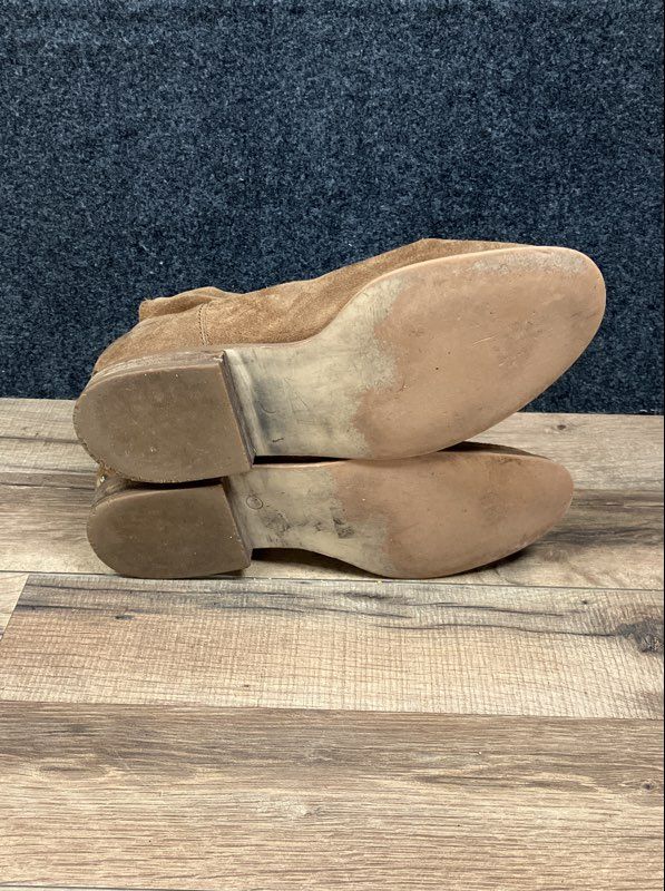 Michael Kors Tan Brown Suede Tassel Strap Ankle Boots Women's Size 9M