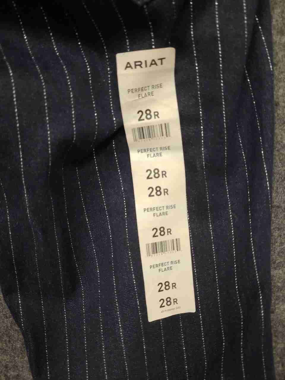Ariat Women's Perfect Rise Flare Pants Blue Pinstripe Denim Jeans Sz 28R NWT