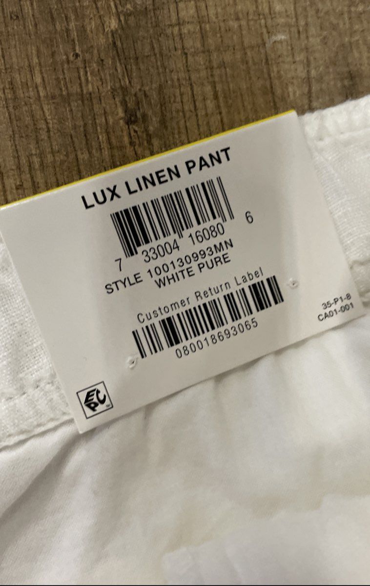 Club Room Men's Lux Linen Pant Pure White 100% Linen Drawstring Size M NWT