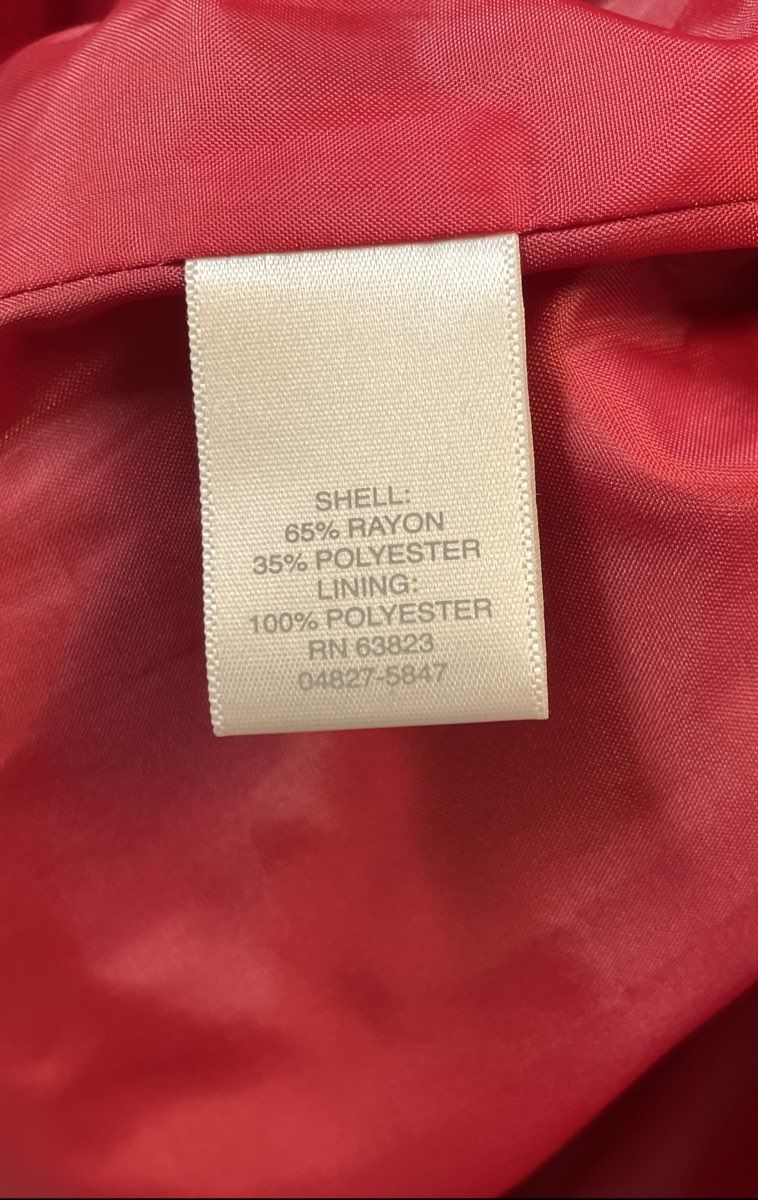 Christopher & Banks Women's Red Textured Floral Full Zip Collared Jacket Sz M