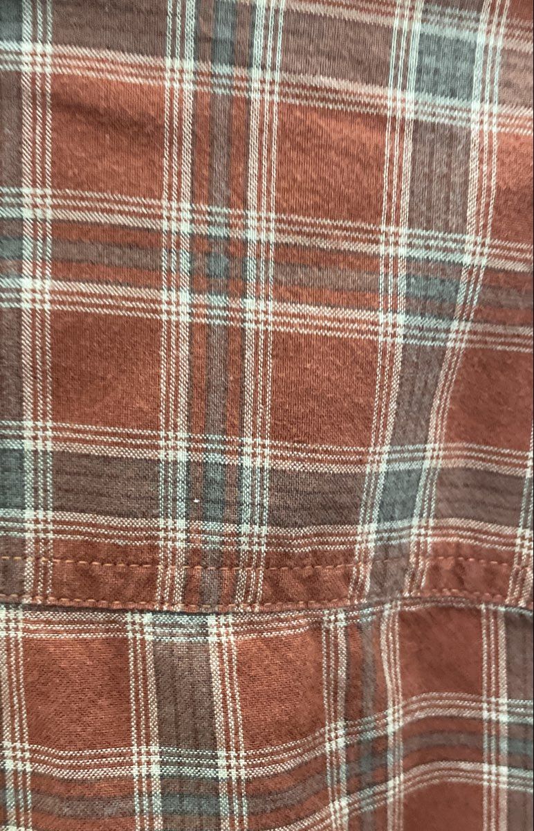 Columbia Men's Orange Plaid Casual Long Sleeve Cotton Button Up Shirt Sz M