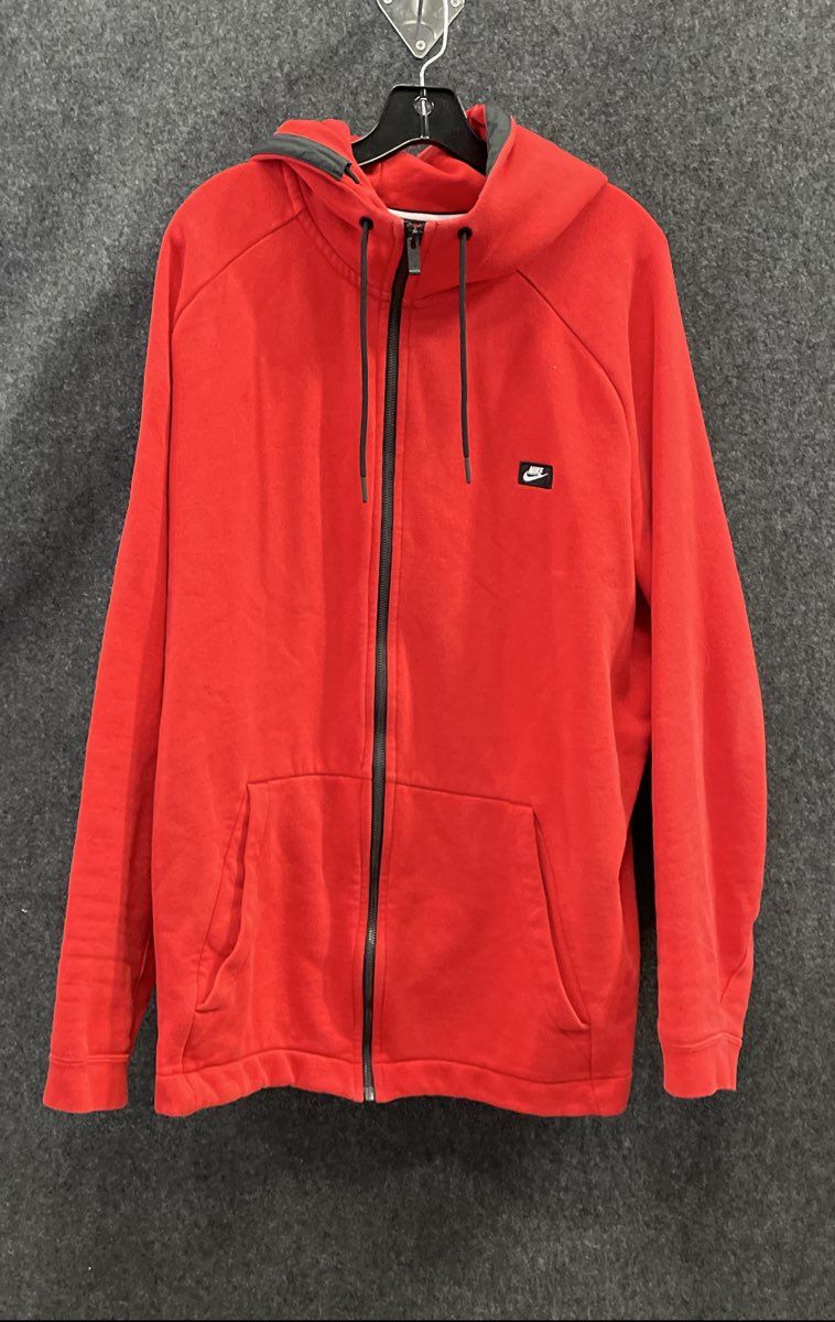 Nike Men's Red Sportswear Modern Fleece Full Zip Hoodie Jacket Sz 3XL