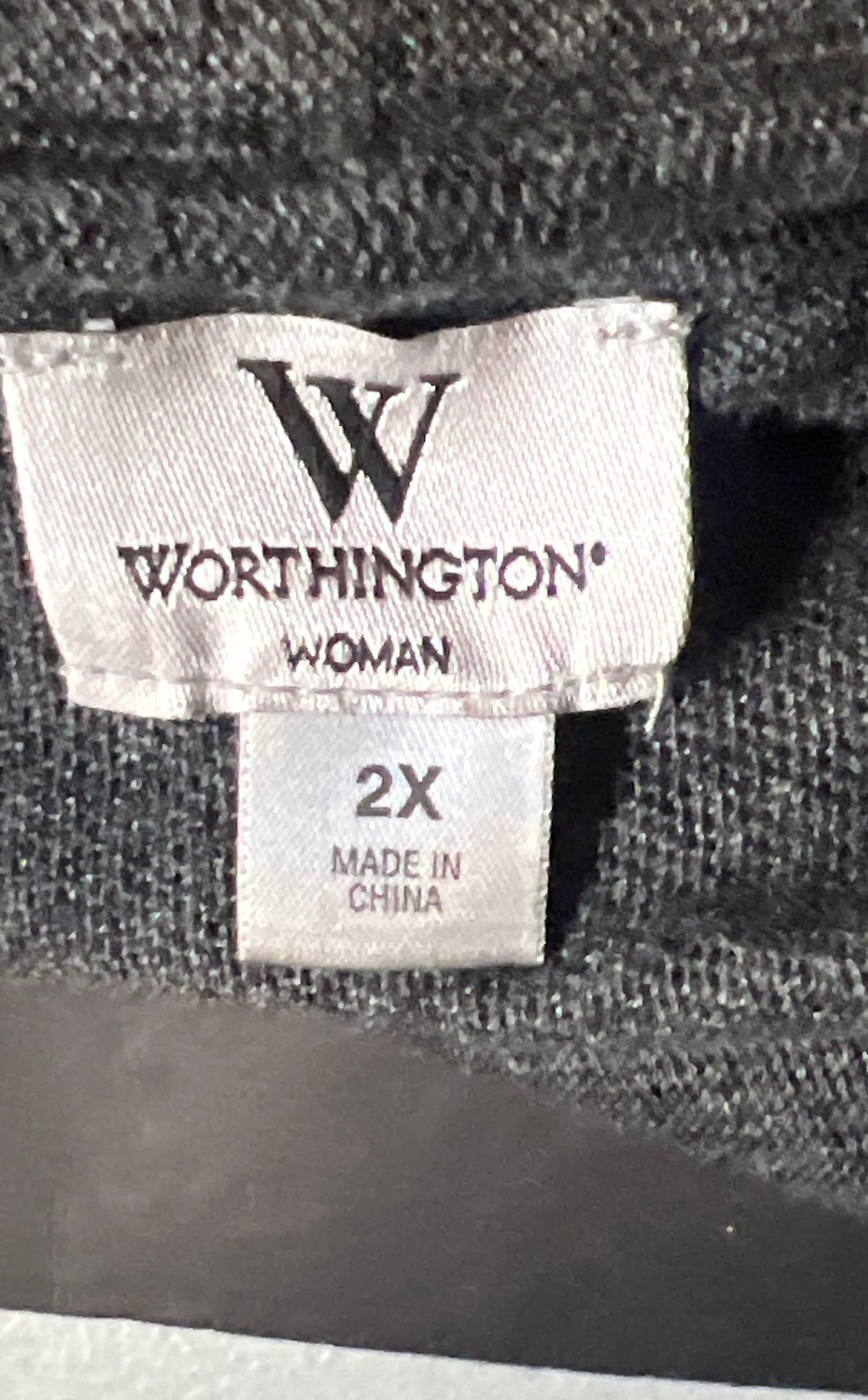 Worthington Women's Gray Faux Fur Trim Striped Open Front Cardigan Duster Sz 2X