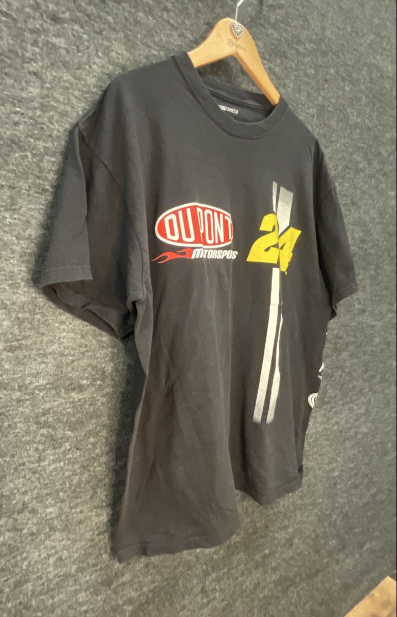 NASCAR T-Shirt Lot 2 Shirts Jeff Gordon 24 DuPont Sammy Smith 18 Joe Gibbs