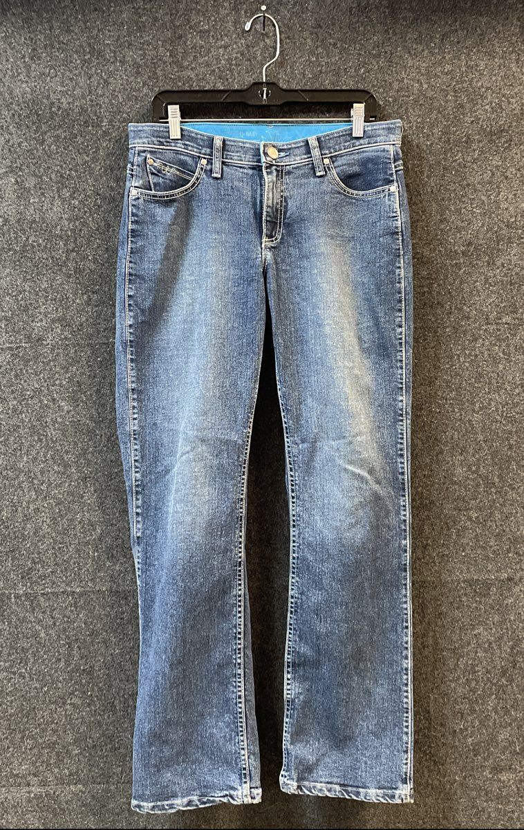 Wrangler Women's Q-Baby No Gap Waistband Blue Bootcut Jeans Size 9/10x34