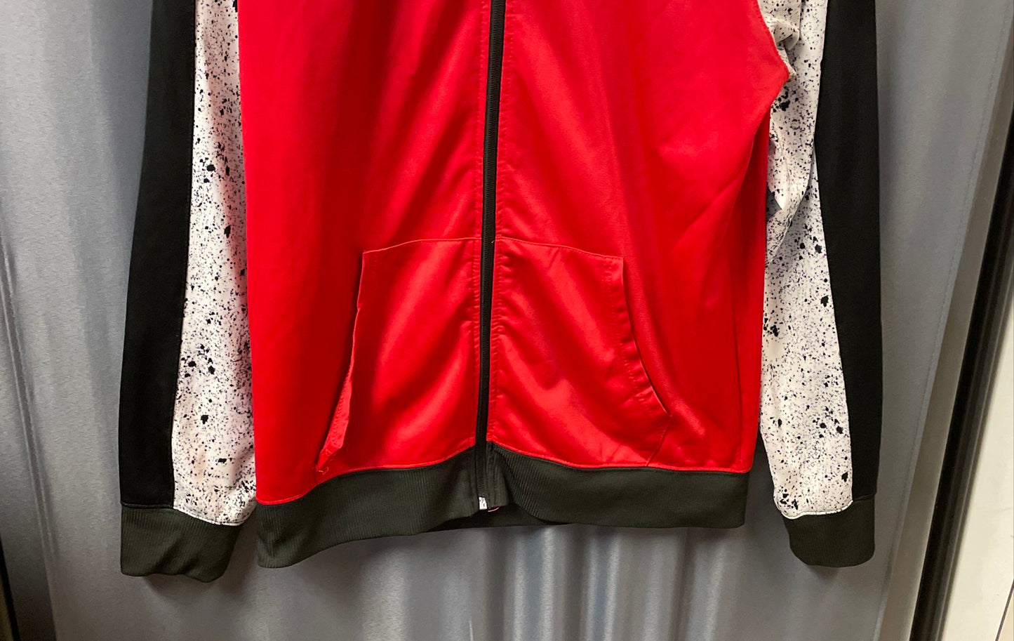Vintage Y2K UNK NBA Men's Chicago Bulls Warm-Up Track Jacket Red Speckle Sz L