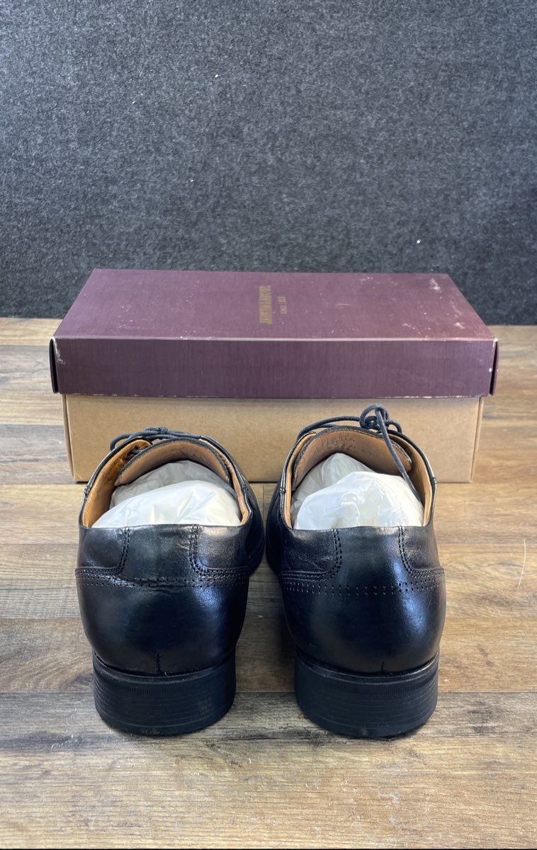 Johnston & Murphy Gibbons Black Full Grain Cap Toe Derby Shoes Size 12 M
