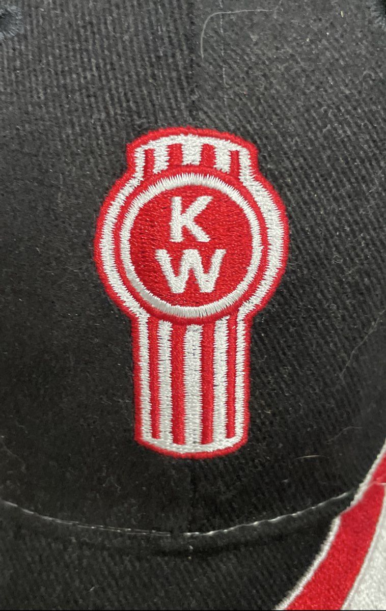 Kenworth Men's Black Baseball Cap Red Silver Graphic Embroidered Logo NWT