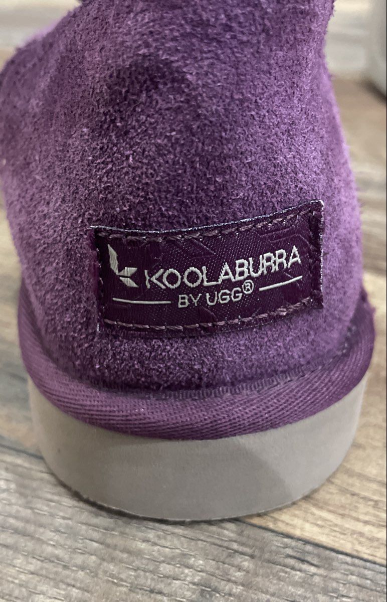 Koolaburra Koola Short Purple Suede Shearling Lined Ankle Boots Size 9