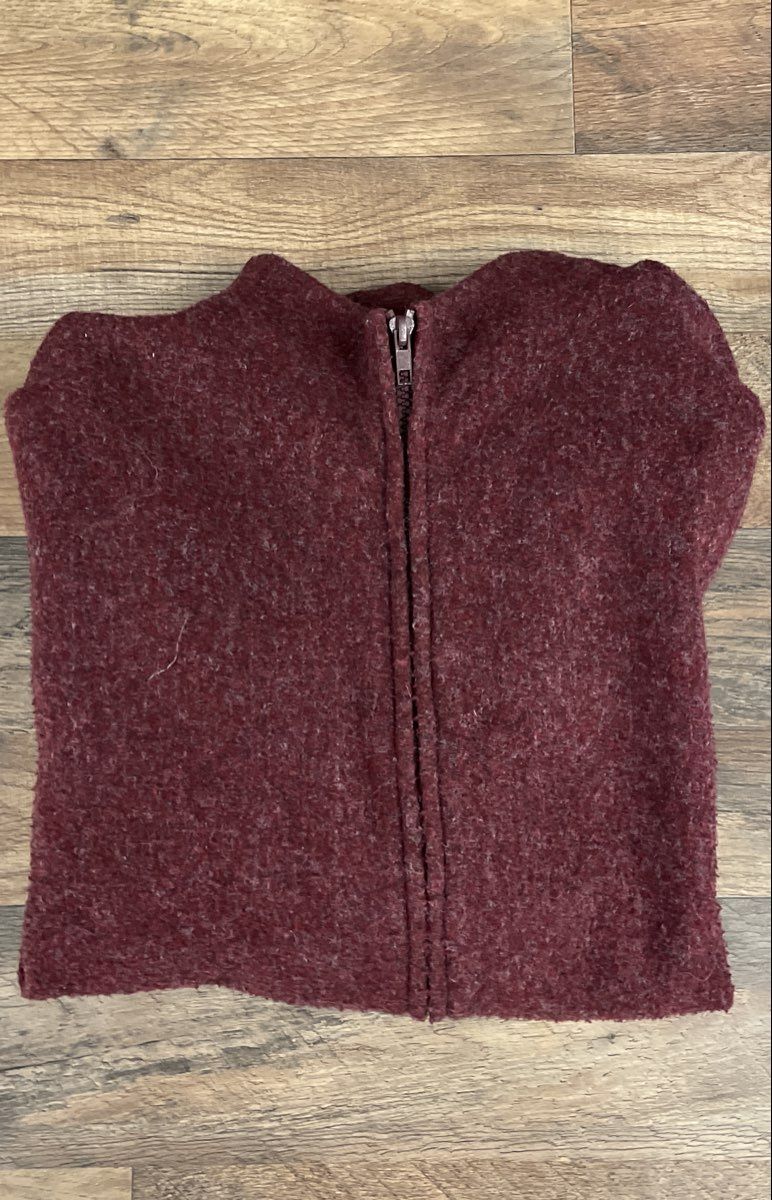Vintage 90s Talbots Women's Burgundy Full Zip Mock Neck Jacket Made in USA Sz L