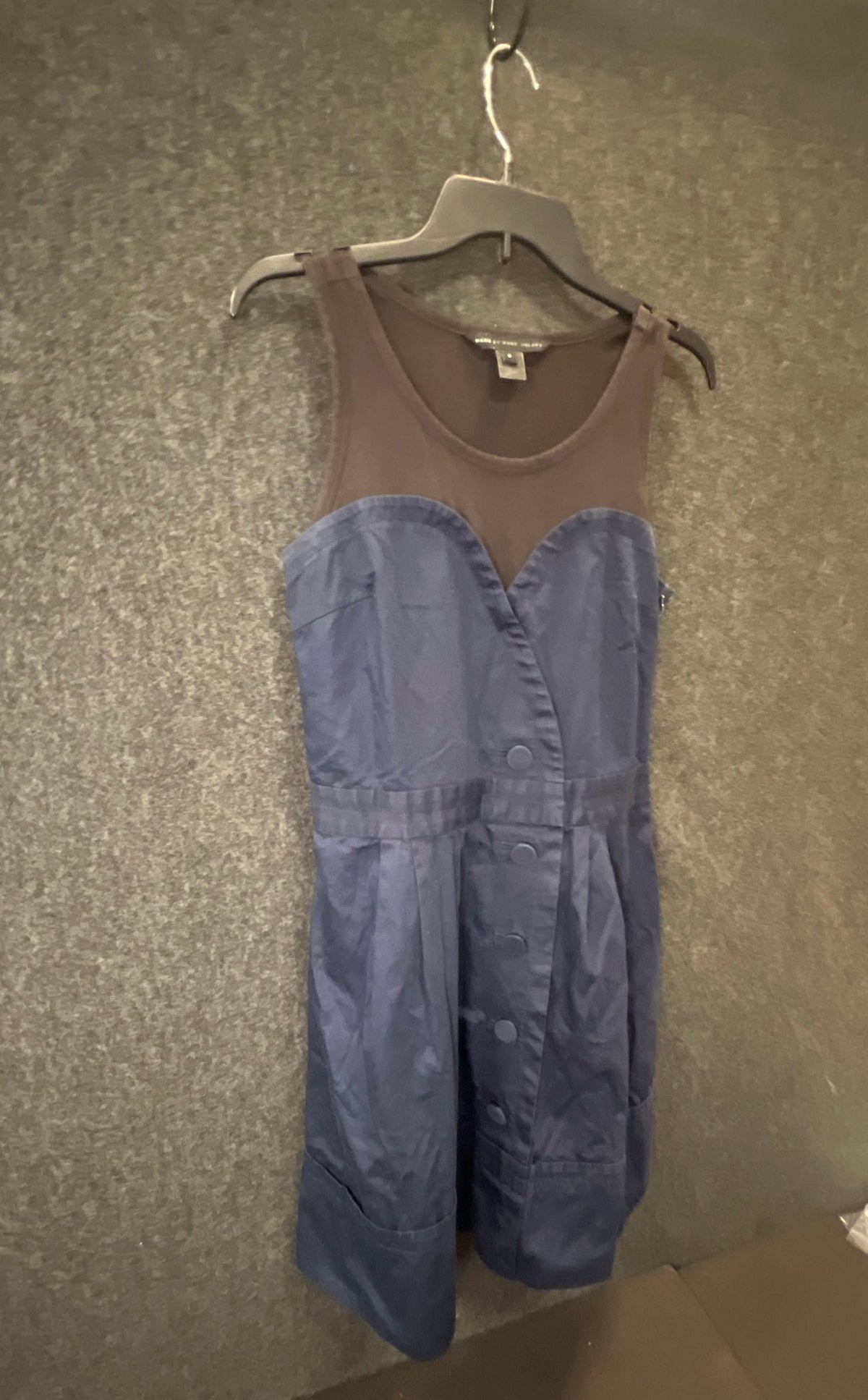 Marc by Marc Jacobs Women's Navy Blue Brown Mixed Media Tank Dress Sz 8