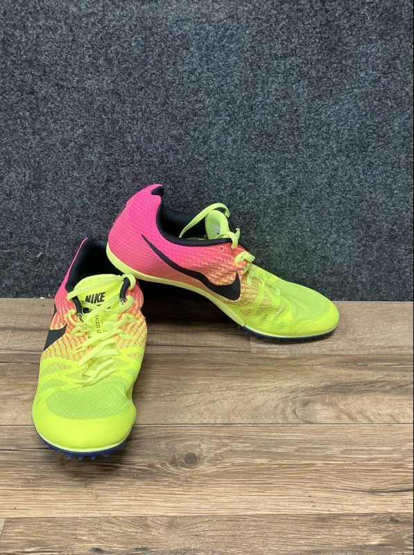 Nike Zoom Rival Multi Volt Pink Black Track Field Racing Spikes Size 10.5