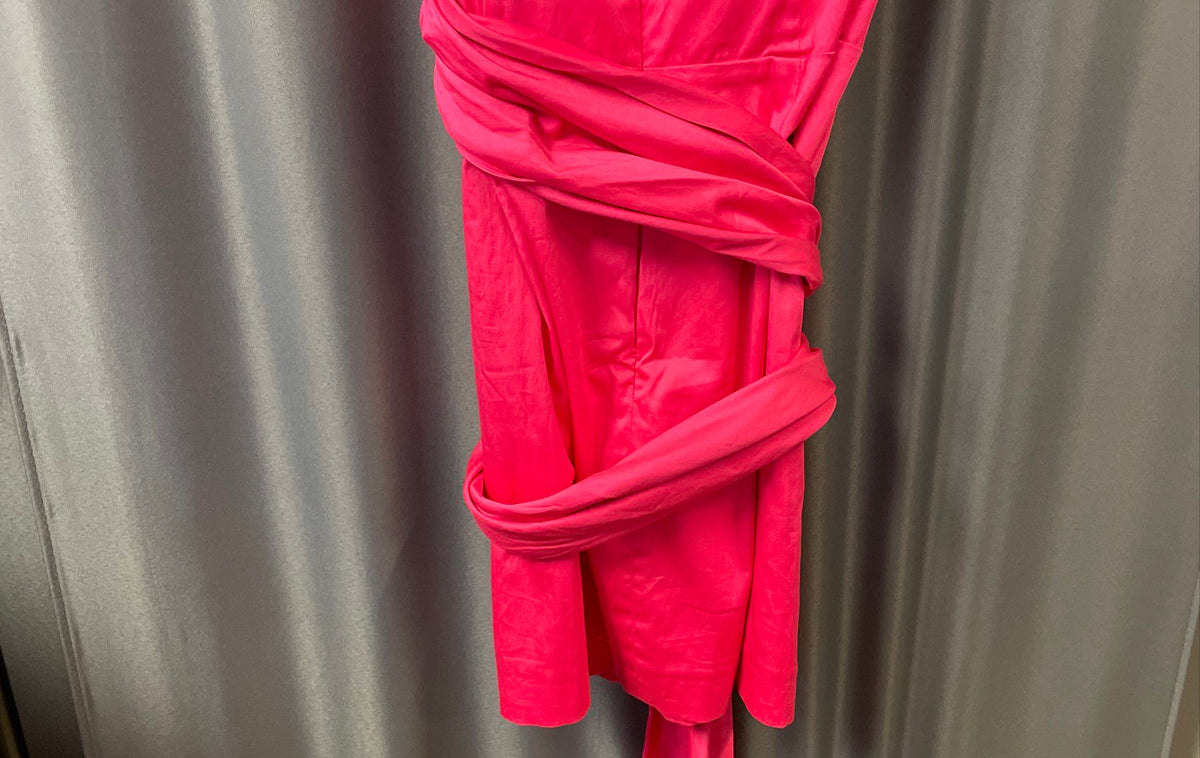 French Connection Women's Raspberry Florida Summer Strapless Sash Dress NWT Sz 4
