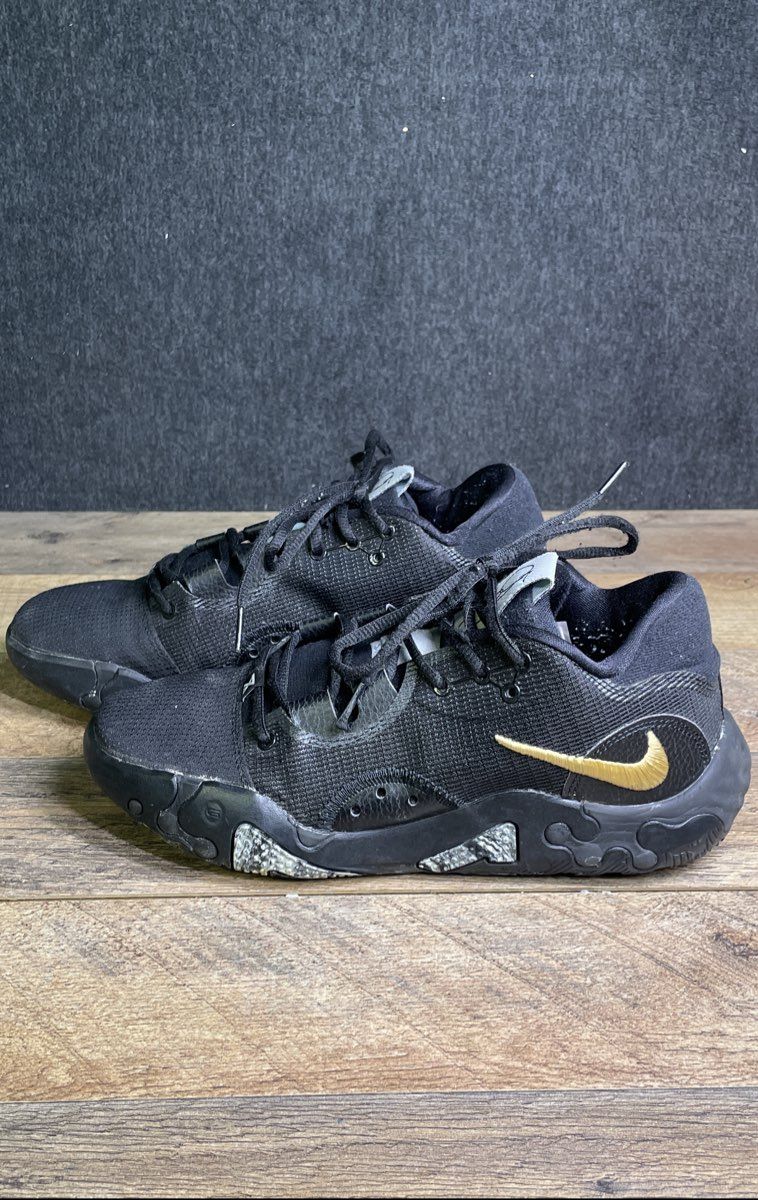 Nike PG 6 Paul George Black Metallic Gold Basketball Sneakers Men's Size 8