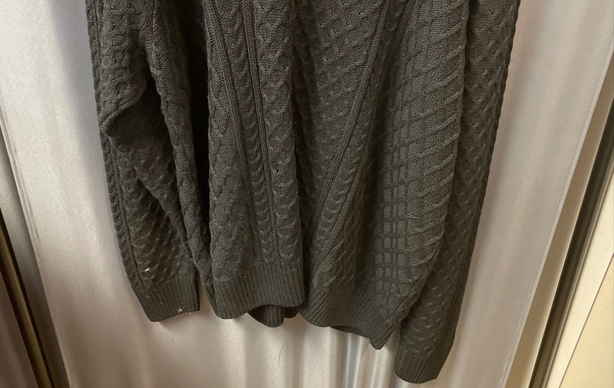 Nike Black Cable Knit Wool Blend Turtleneck Sweater XXL Swoosh