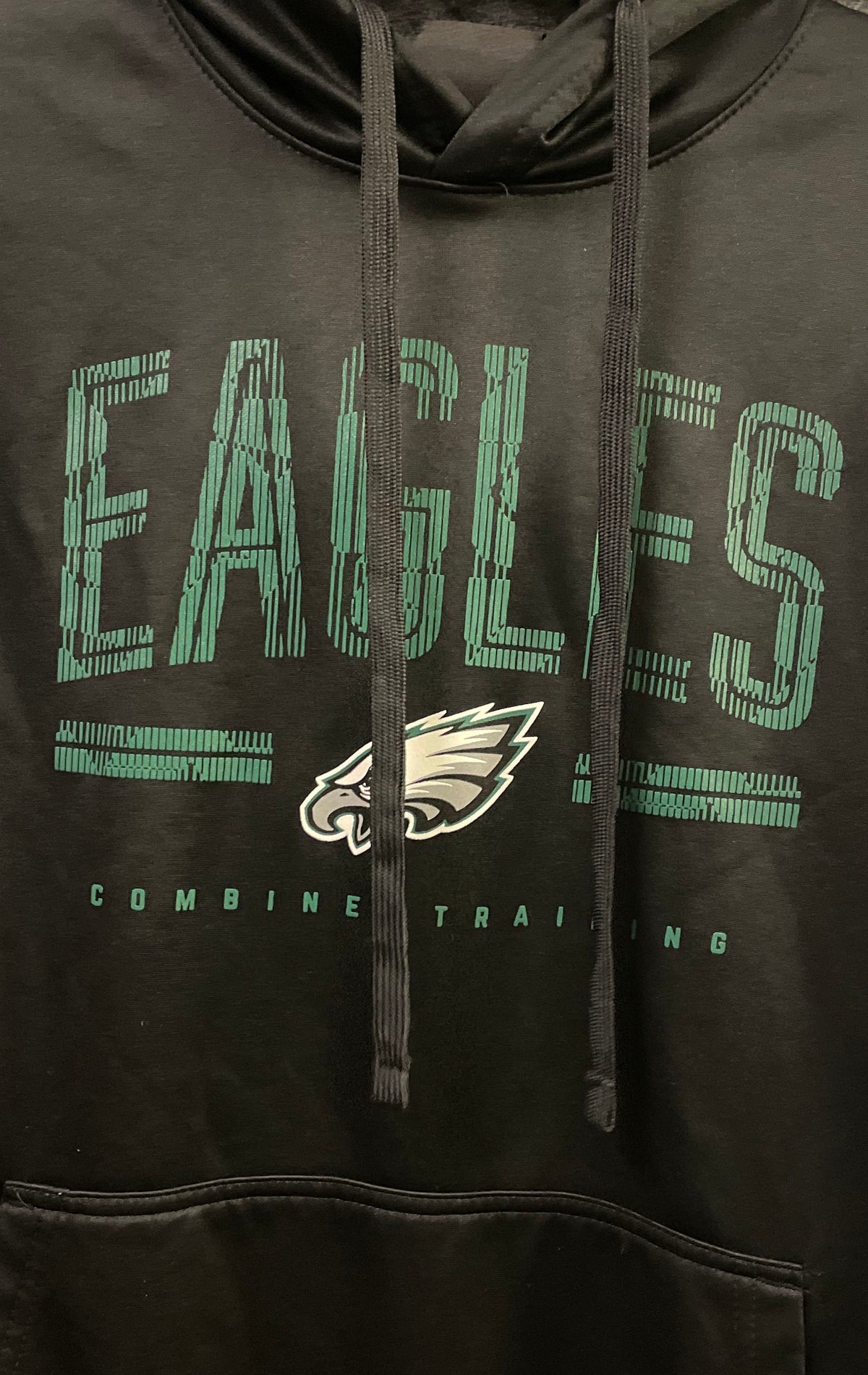 NFL Men's Philadelphia Eagles Combine Training Pullover Hoodie Black Sz S
