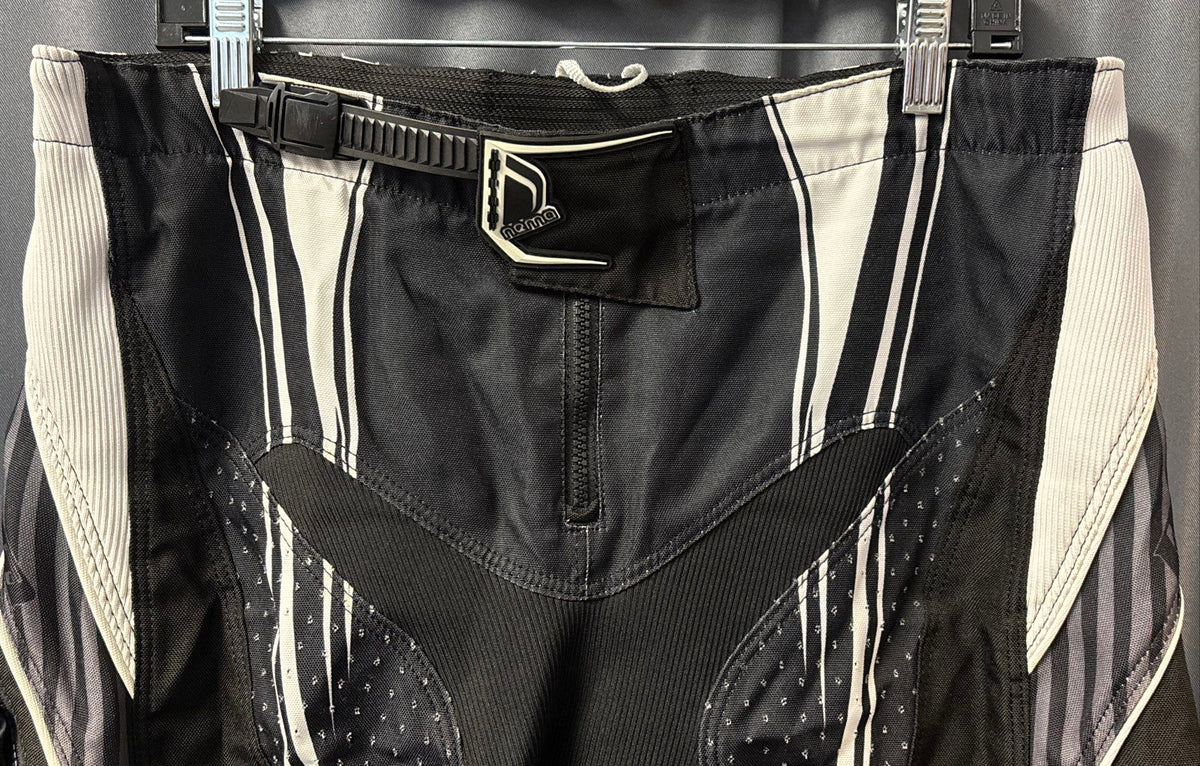 Vintage Nema BMX Downhill MTB Motocross Riding Race Shorts Black White Sz 36