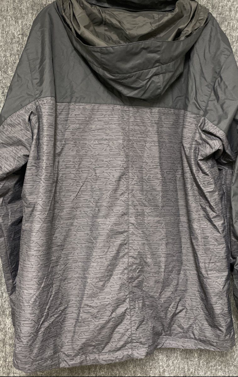 Columbia Men's Interchange Jacket Black Grey Geometric Pattern Hooded Sz L