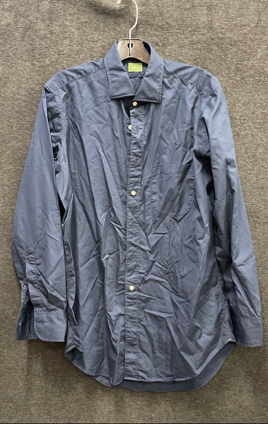 Sid Mashburn Men's Navy Blue Long Sleeve 100% Cotton Button Down Shirt