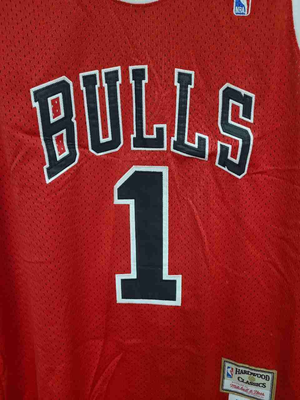 Mitchell & Ness Derrick Rose Chicago Bulls Jersey Red Hardwood Classics Sz 52
