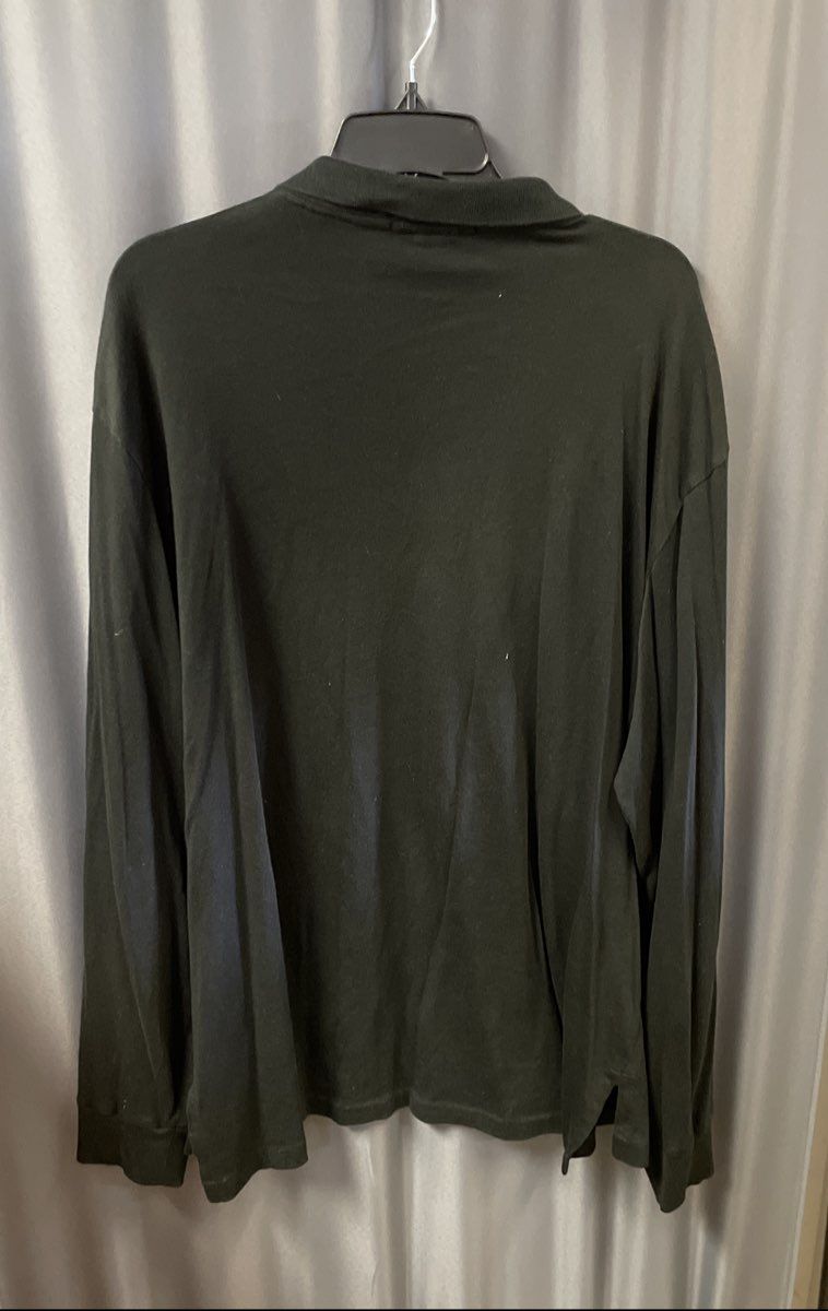 Vintage 90s Polo Ralph Lauren Men's Black Long Sleeve Jersey Polo Shirt Sz XXL