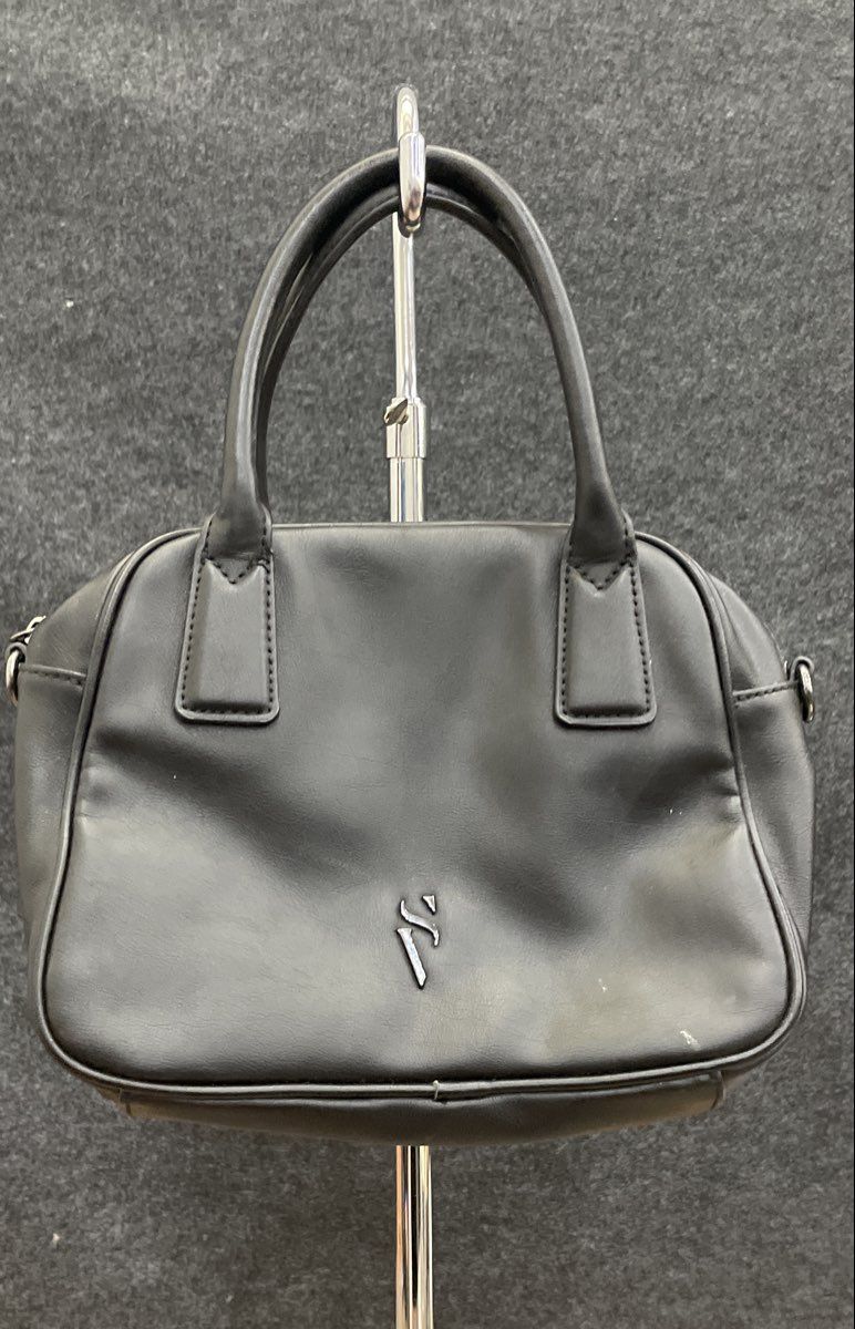 Simply Vera Vera Wang Black Faux Leather Top Handle Satchel Handbag