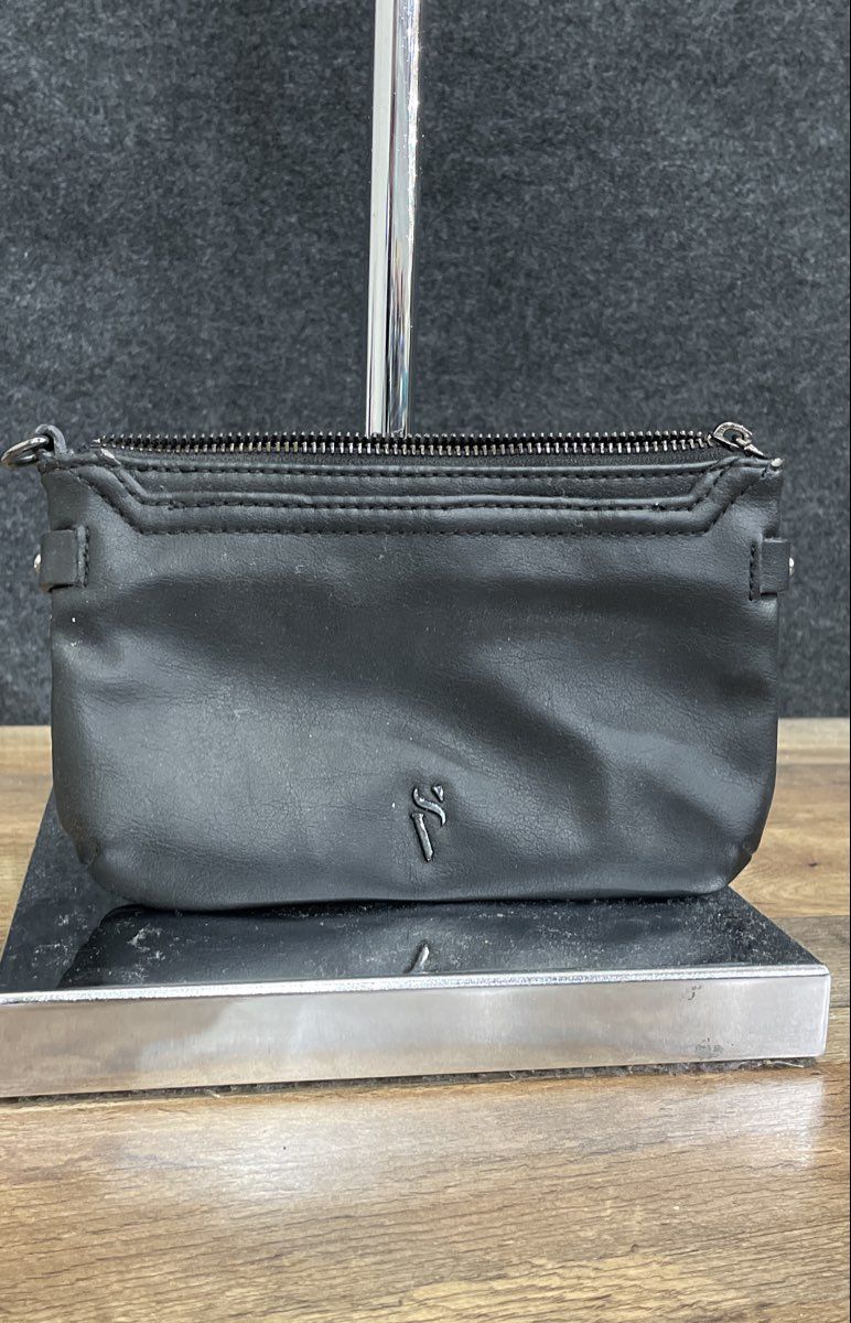 Simply Vera Vera Wang Black Leather Mini Bag Clutch Silver Hardware