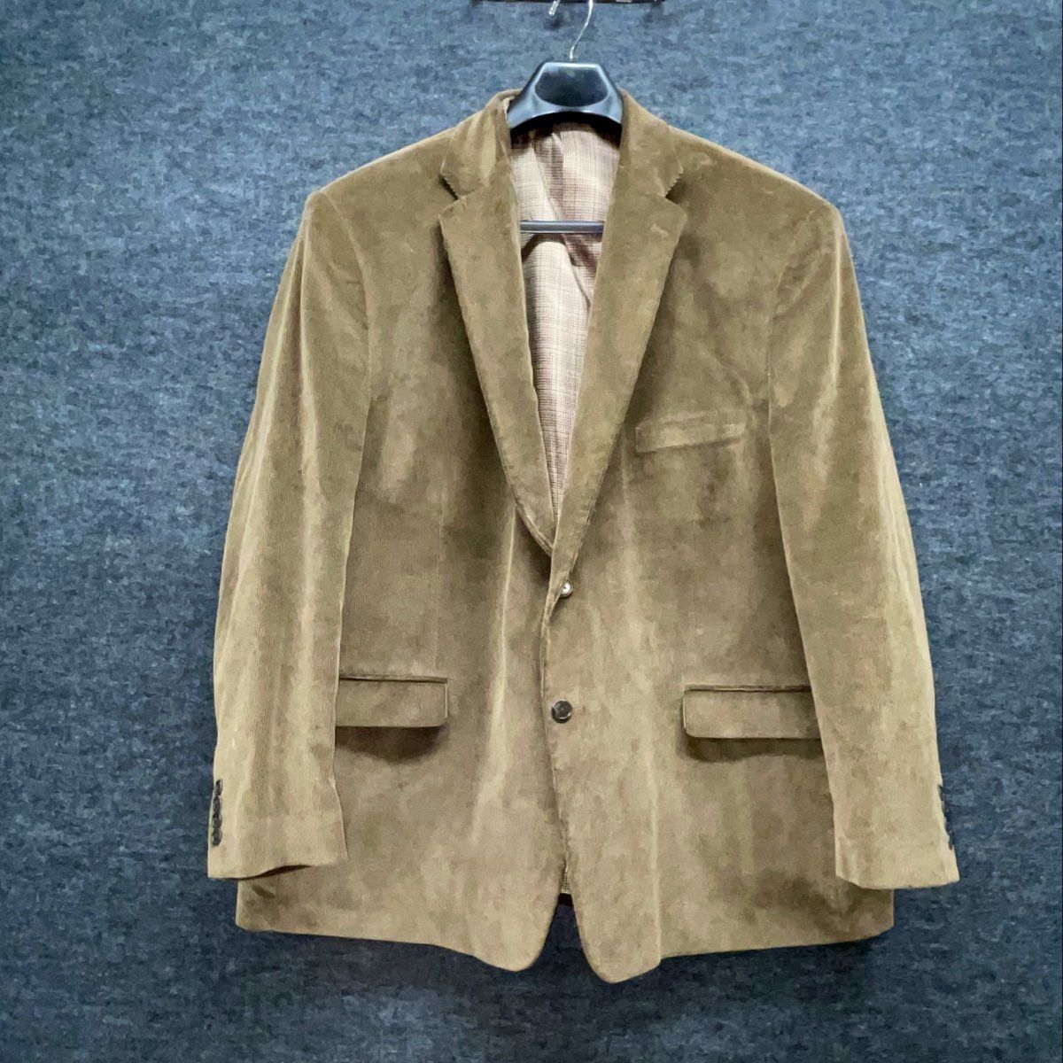 Men's Brown Cotton Corduroy 2-Button Blazer Jacket Size 56R