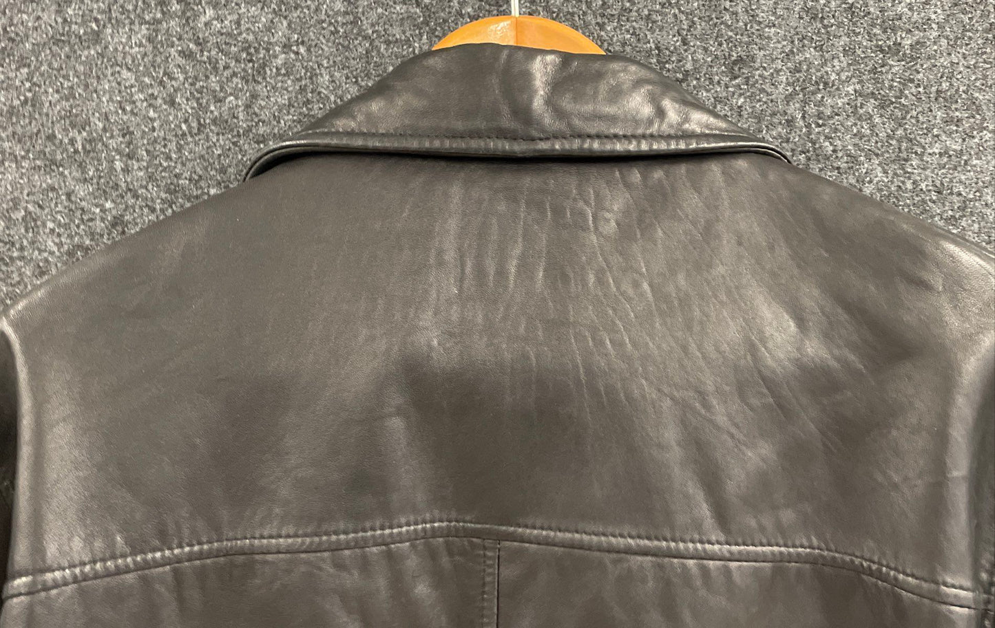 Marc New York Men's Black Leather Jacket Zip Pinstripe Lining Insulated XL
