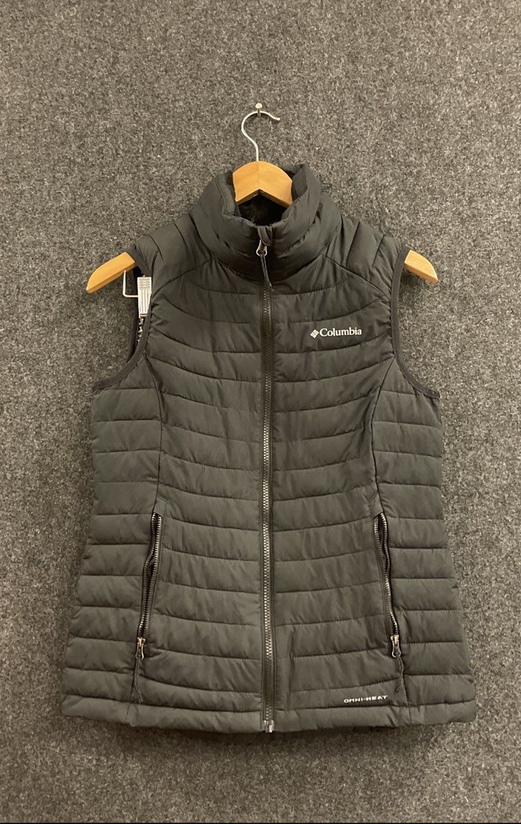 Columbia Women's Black Omni-Heat Puffer Vest Quilted Full Zip Mock Neck Sz S